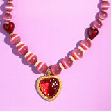 Katerina Psoma Strawberry Heart Short Necklace with beads