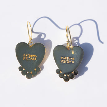 Katerina psoma evil eyes heart earrings signature