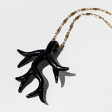 Katerina Psoma Black Long Murano Coral Chain Pendant