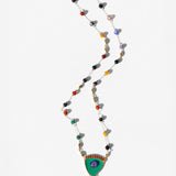 Katerina Psoma gold plated rosary with evil eyes and semiprecious stones multicolour 