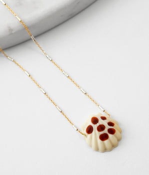 Katerina Psoma White Murano Seashell Necklace