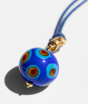 Blue Murano Cord Necklace