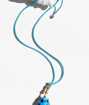 Katerina Psoma Turquoise Murano Cord Necklace