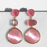 Katerina Psoma Pink gold plated dangle earrings