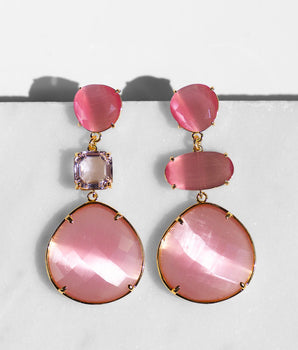 Katerina Psoma Pink gold plated dangle earrings